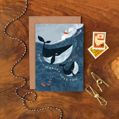 Tarjeta de felicitación Mamá, te amo solo Whaley