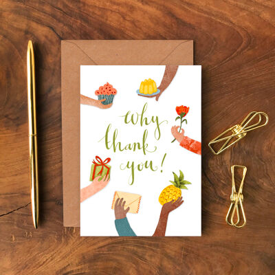 Tarjeta de felicitación ¿Por qué gracias?