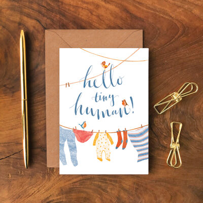 Hola Tiny Human Single Tarjetas de felicitación