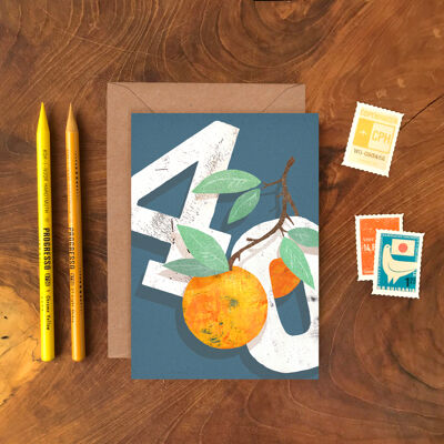 Carte de voeux simple orange quarante
