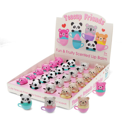 Mini baume à lèvres parfumé aux baies (assortiment) - Teacup animal friends