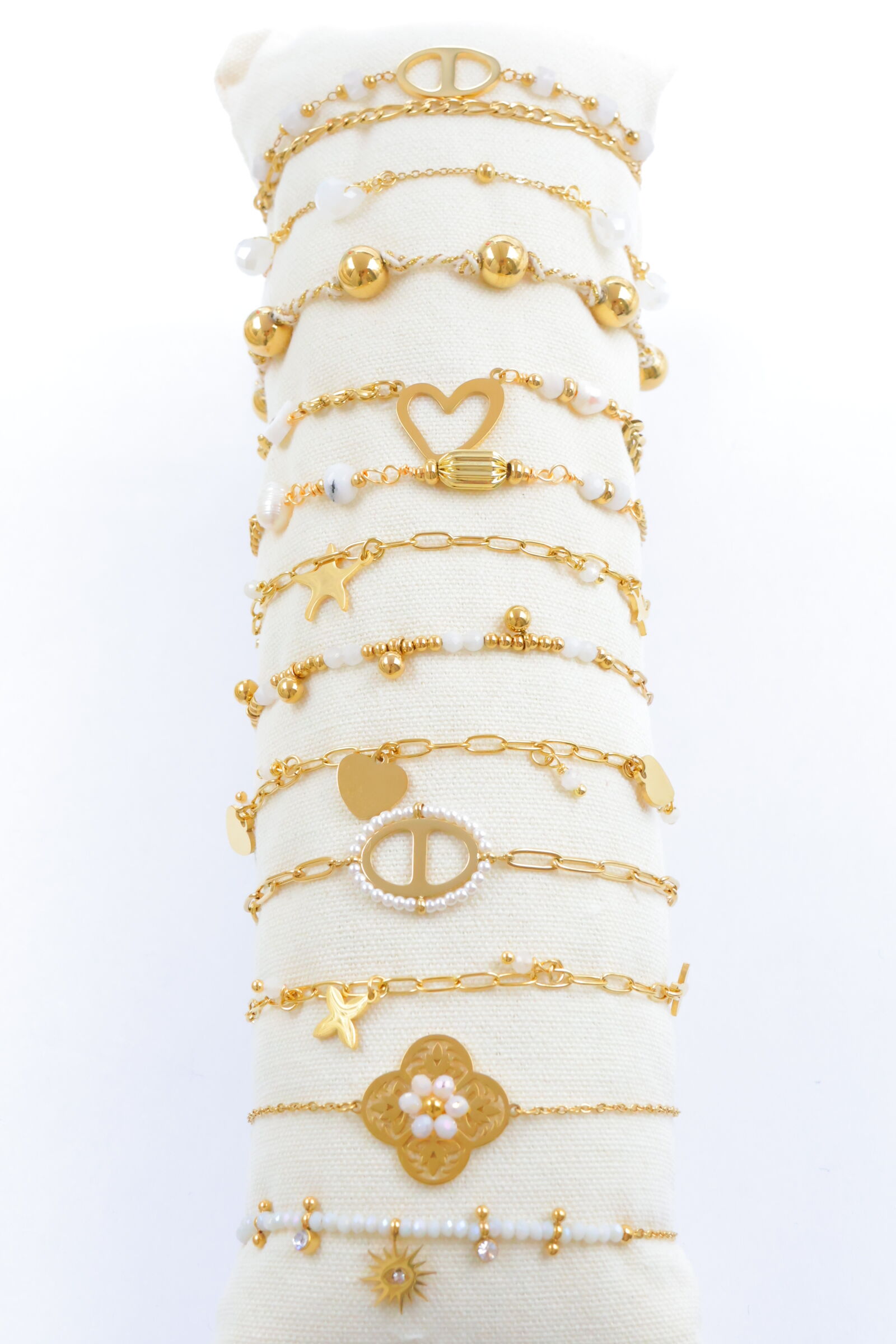 12er-Pack Edelstahlarmbänder mit Kissen - CBR68