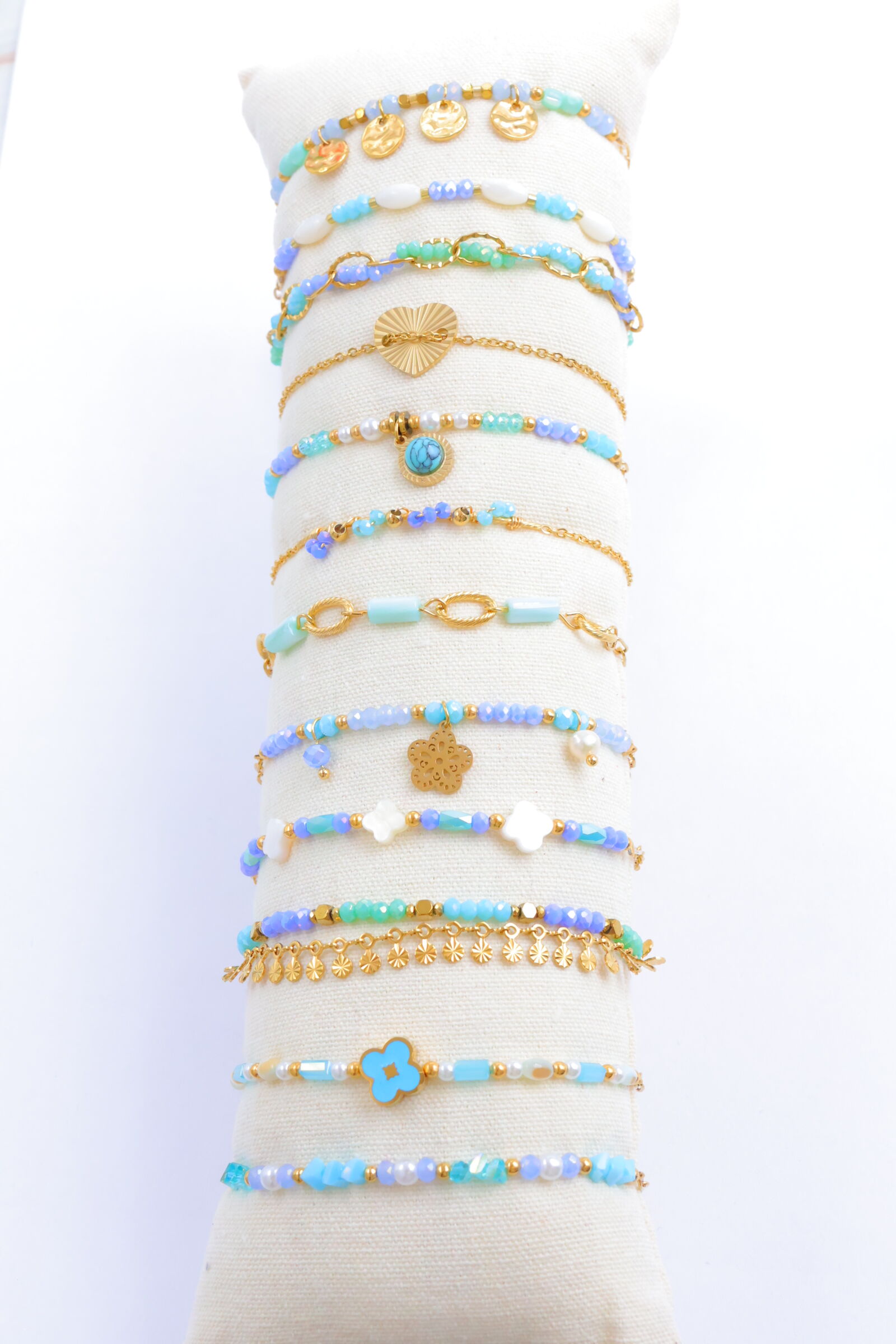 12er-Pack Edelstahlarmbänder mit Kissen - CBR64