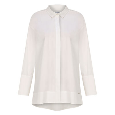 FRN LINE – White Long Sleeve Classic Shirt for Women FRN1112