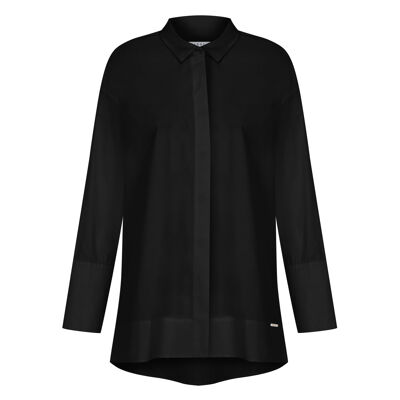 FRN LINE – Black Long Sleeve Classic Shirt for Women FRN1112