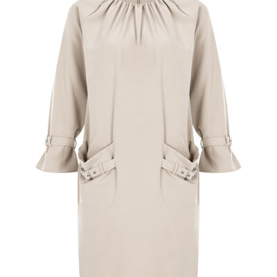 FRN LINE – Mini-robe beige à boucles pour femme FRN3003