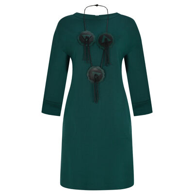 FRN LINE – Abito in maglia verde decorato con applicazioni per donna FRN3105