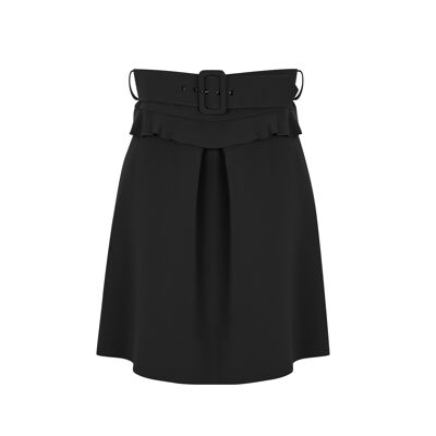 FRN LINE – Gonna-pantalone nera con cintura e volant