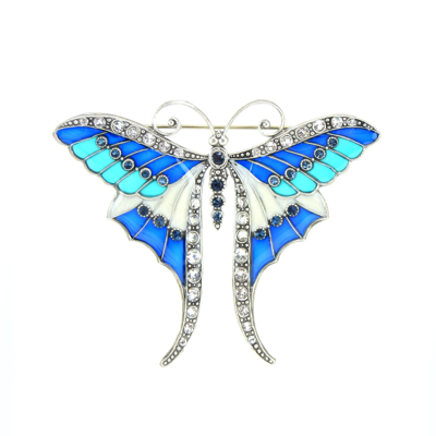Majestic Brooch - Midnight Blue/Turquoise (stained glass effect)