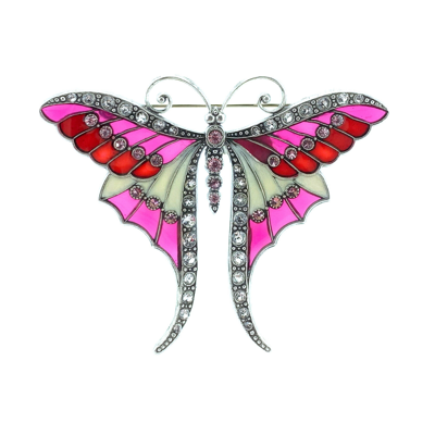 Majestic Brooch - Red/Pink (stained glass effect)