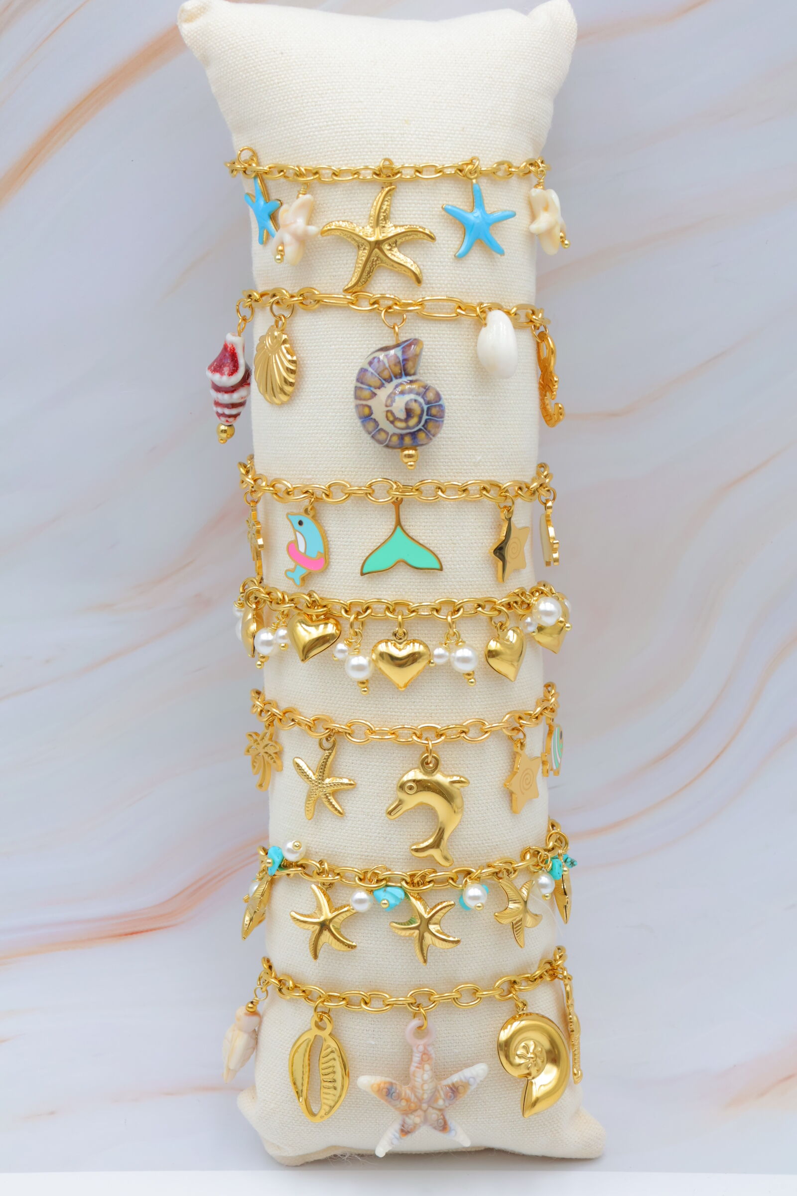 Set mit 7 Harzarmbändern mit Kissen - C-BRACELET86