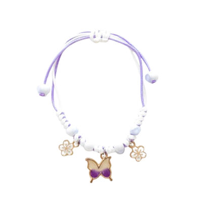 Cord bracelet for children - Purple Butterfly