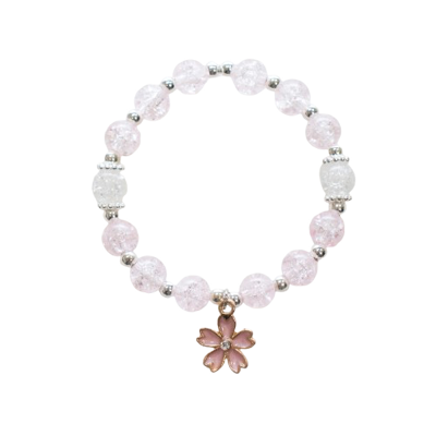 Bracelet Perlé Scintillant - Pivoine - rose