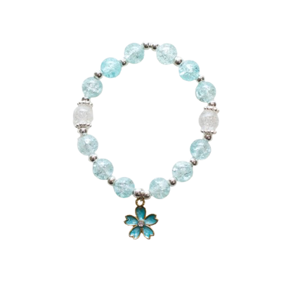 Bracciale con perline scintillanti - Peonia - Blu