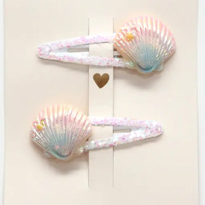 Mollette per capelli per bambini, Duo 2 pezzi - SEASHELLS