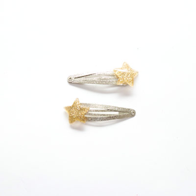 Barrettes cheveux pour enfants, Duo 2 pièces - GOLD STARS
