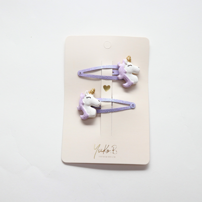 Mollette per capelli per bambini, Duo 2 pezzi Unicorns Beauties