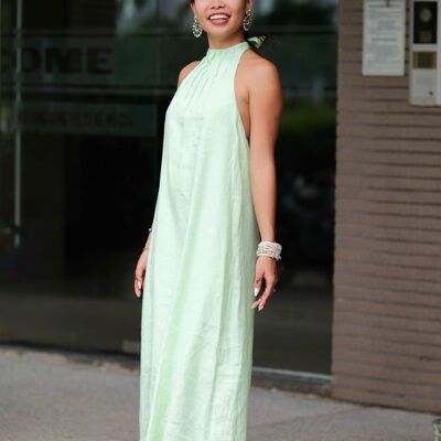 100% Linen Backless Dress - Bloom