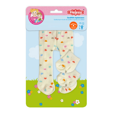 Collant per bambole con calzini ''Heart Confetti'', taglia 28-35 cm