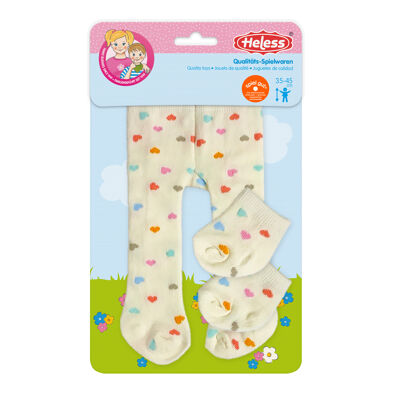 Collant per bambole con calzini ''Heart Confetti'', taglia 35-45 cm
