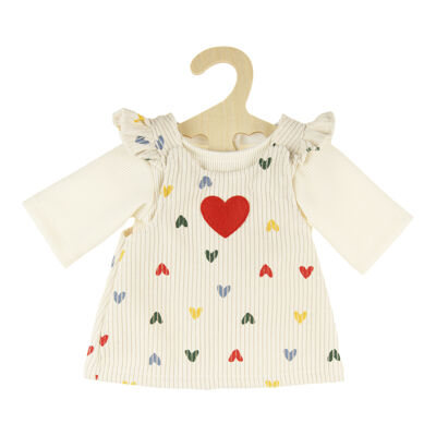 Doll corduroy dress ''Heart Confetti'' with T-shirt, size 28-35cm