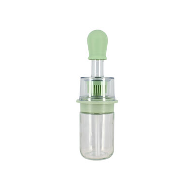 18cl glass and green silicone oil bottle with brush