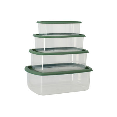 Set of 4 plastic storage boxes 250ml 500ml 750ml and 1.2l