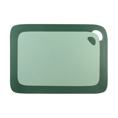 Juego de 2 tablas de cortar 19x29cm y 24.5 x 34.Plástico verde de 5 cm