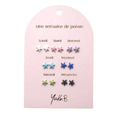 Tarjeta de 7 pares de aretes - Tema de la semana de Poesía - Estrellas de Mar
