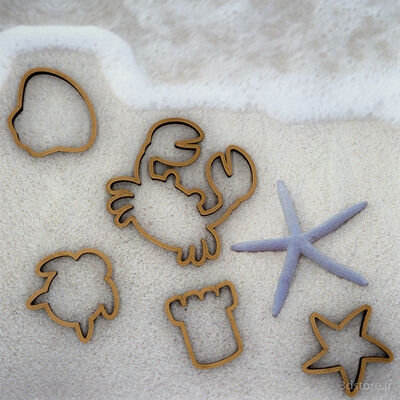 Set of 5 beach cookie cutters