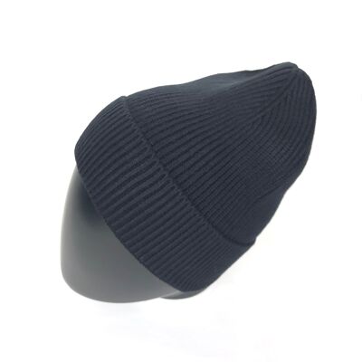 Berretto unisex con risvolto a coste