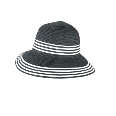 Chapeau cloche à rayures larges