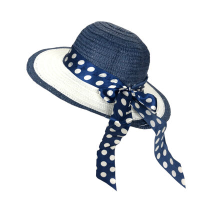 Gorro infantil con cinta de lunares