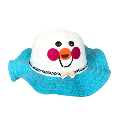 Sombrero infantil con ala colorida y cara de payaso.