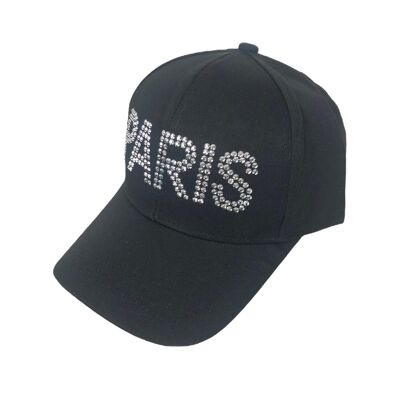 Casquette à strass PARIS