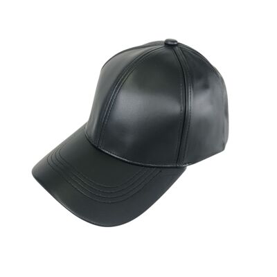 Gorra lisa con efecto piel