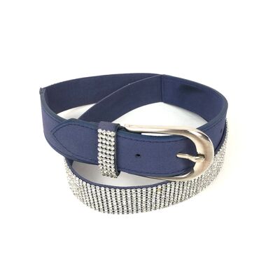 Cintura larga con cascata di strass e fibbia classica