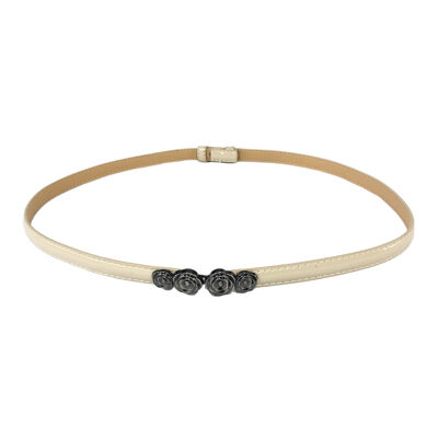 Thin belt with metallic roses