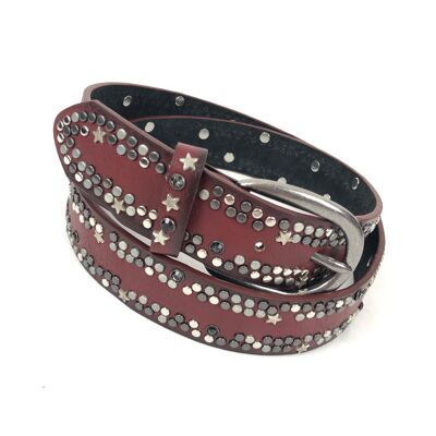 Metallic star studded belt