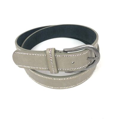 Cintura in pelle scamosciata bordata di strass