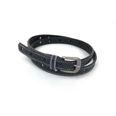 Cintura traforata con motivi a stella e borchie decorative