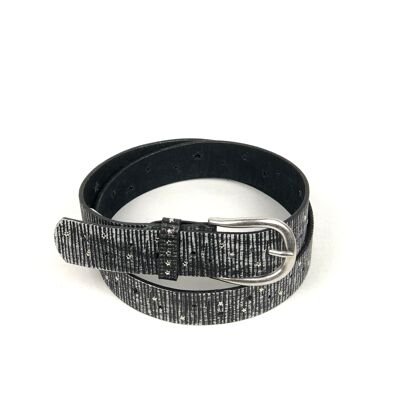 Belt with striped pattern and openwork stars