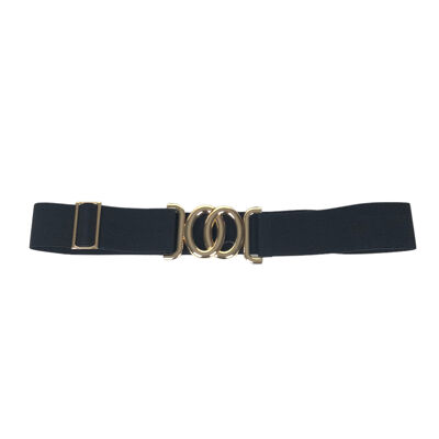 Cintura elastica con fibbia intrecciata in oro