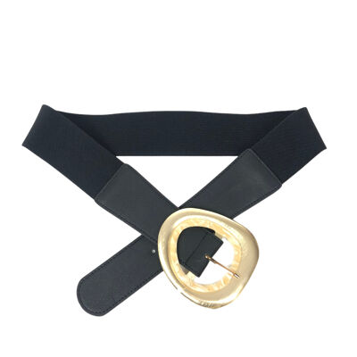 Cintura elastica con fibbia in oro martellato