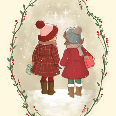 Cartolina Ragazze Invernali