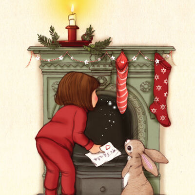 Postcard Waiting for Santa
