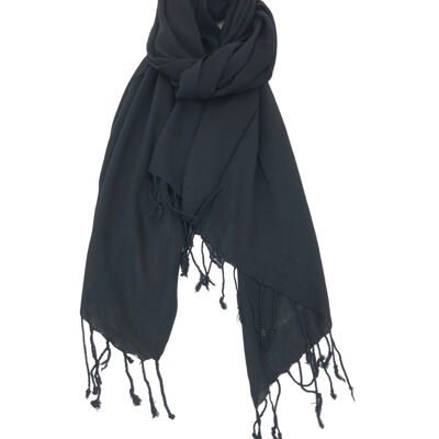Foulard uni à franges torsadées