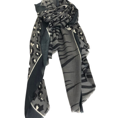 Foulard motif zébré et léopard
