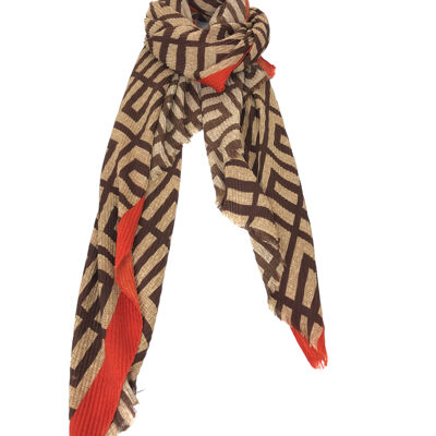 Foulard froissé à motif géométrique
