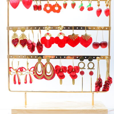 Set di 16 paia di orecchini con espositore - PRT-OREILLE99